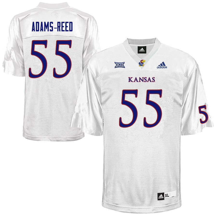 Men #55 Armaj Adams-Reed Kansas Jayhawks College Football Jerseys Sale-White - Click Image to Close